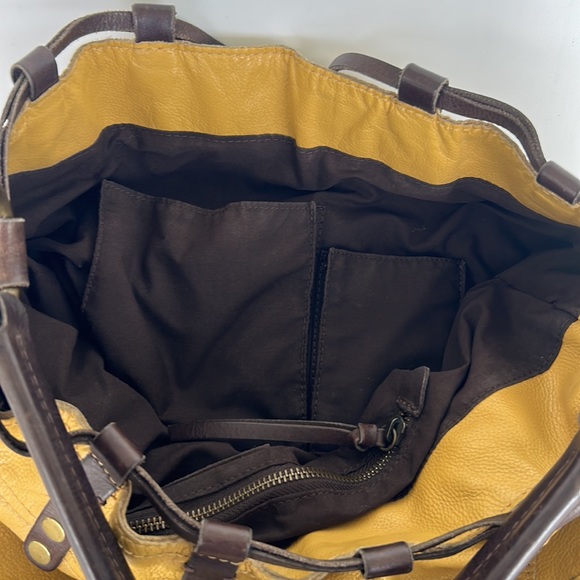 Lucky Brand Leather Drawstring Bucket Bag Hobo Purse - Picture 10 of 16